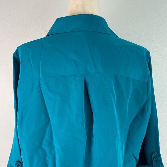 NWT Notations Teal Button-Up Women's Top Size 1X - Picture 6 of 8